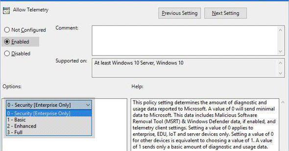 отключение телеметрии windows 10