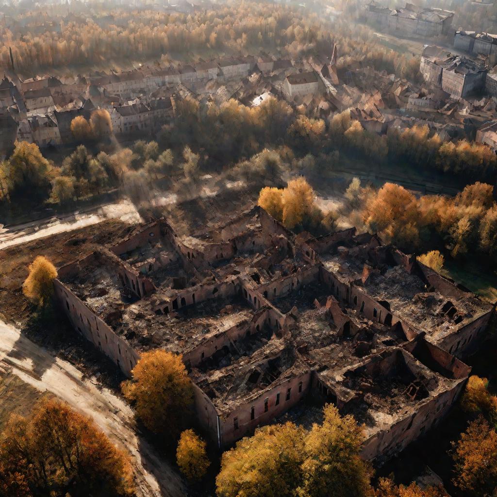 Разрушенный город Смоленск осенью 1943 года после освобождения от нацистской оккупации.