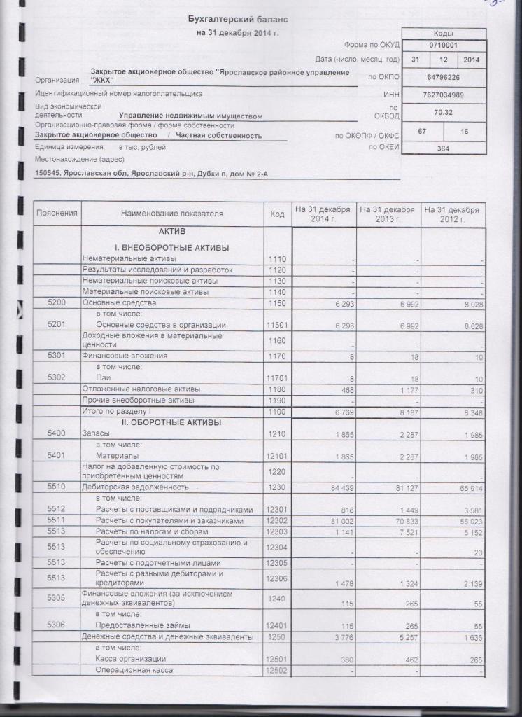 Годовой отчет ооо образец