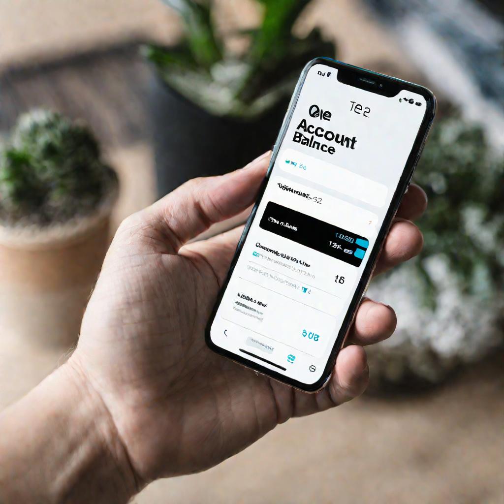 Телефон с приложением Теле2 и информацией о балансе