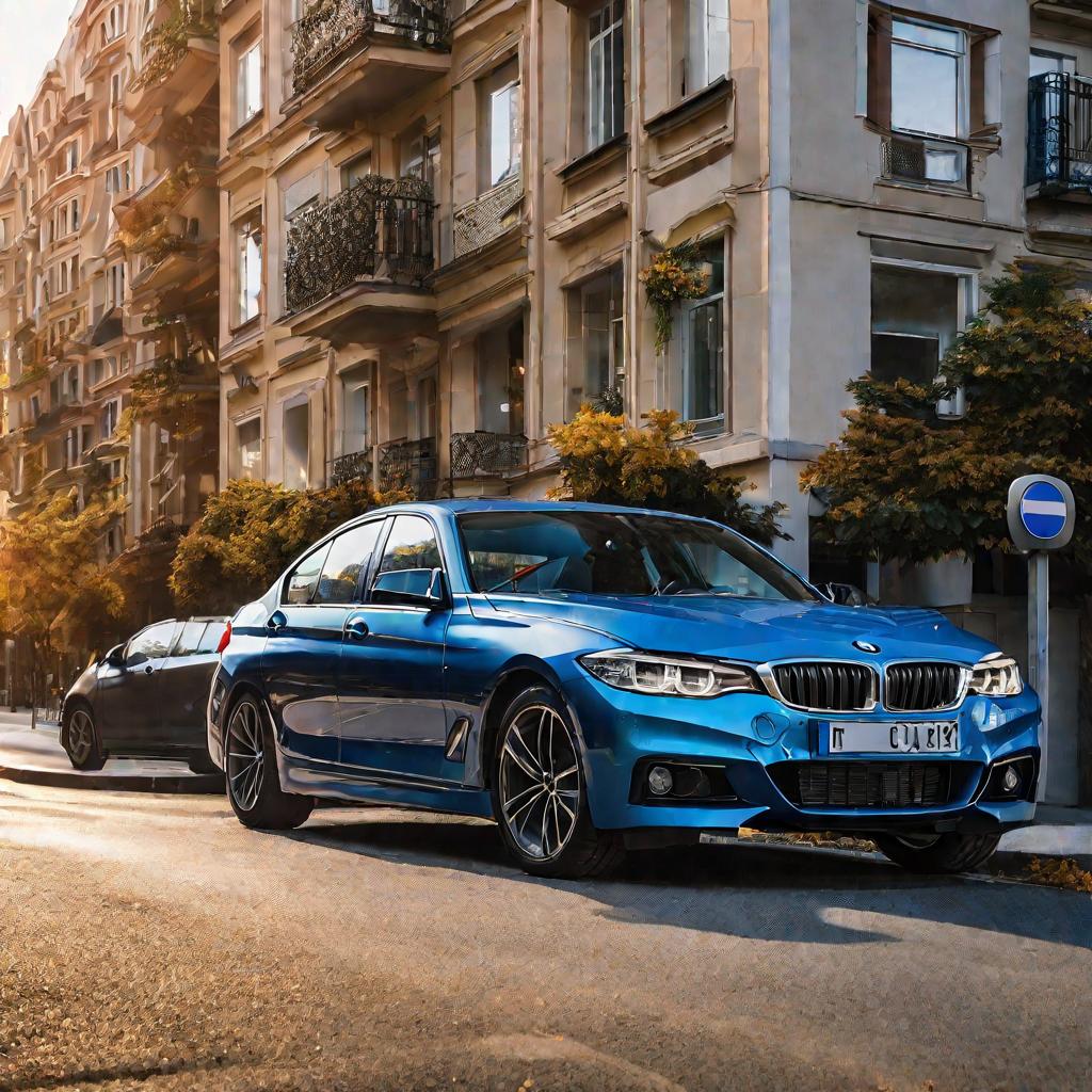 Механик возле BMW с установленным неправильно аккумулятором обратной полярности